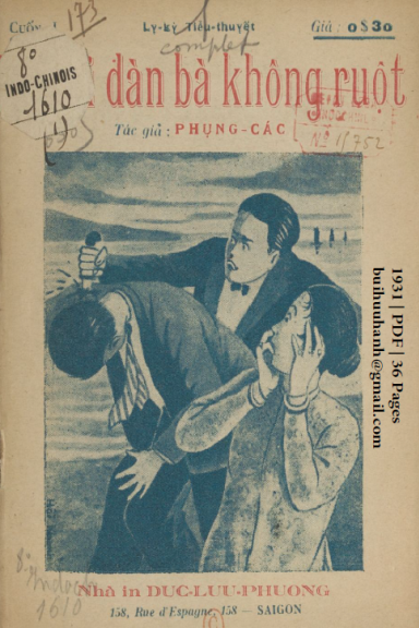 Người Đàn Bà Không Ruột Cuốn 1 (NXB Đức Lưu Phương 1931) - Phụng Các, 36 Trang