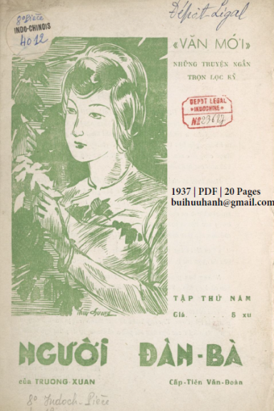 Người Đàn Bà Tập 5-6 (NXB Cấp Tiến Văn Đoàn 1937) - Trường Xuân, 40 Trang