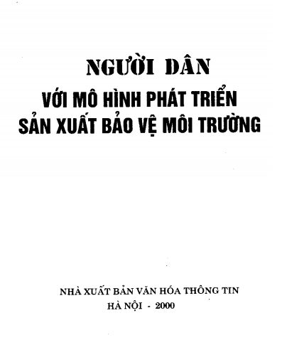 Người Dân Với Mô Hình Phát Triển Sản Xuất Bảo Vệ Môi Trường - Bích Hằng, 253 Trang