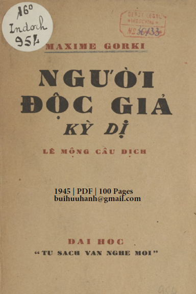 Người Độc Giả Kỳ Dị (NXB Đại Học 1945) - Maxime Gorki, 100 Trang
