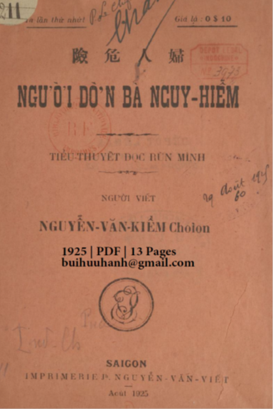 Người Đờn Bà Nguy Hiểm (NXB Nguyễn Văn Viết 1925) - Nguyễn Văn Kiềm, 13 Trang