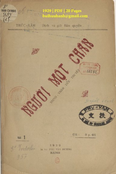 Người Một Chân Số 1-3 (NXB Phú Văn Đường 1929) - Trúc Lâm, 60 Trang