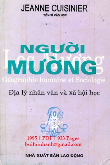 Người Mường Địa Lý Nhân Văn Và Xã Hội Học (NXB Lao Động 1995) - Jeanne Cuisinier, 933 Trang