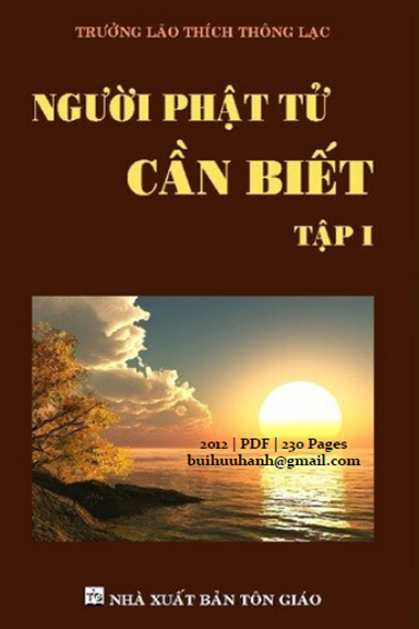 Người Phật Tử Cần Biết Tập 1 (NXB Tôn Giáo 2012) - Thích Thông Lạc, 230 trang