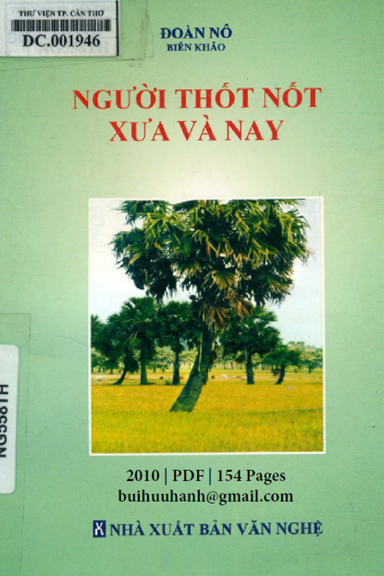 Người Thốt Nốt Xưa Và Nay (NXB Văn Nghệ 2010) - Đoàn Nô, 154 Trang