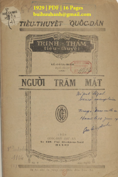 Người Trăm Mặt Số 1-4 (NXB Quốc Dân Thư Xã 1929) - Vũ Công Định, 64 Trang