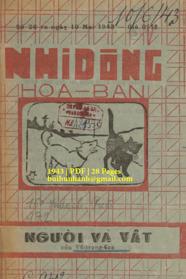 Người Và Vật (NXB Việt Dân 1943) - Vũ Trọng Can, 28 Trang