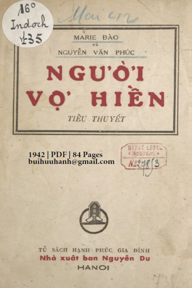 Người Vợ Hiền (NXB Nguyễn Du 1942) - Marie Đào, 84 Trang