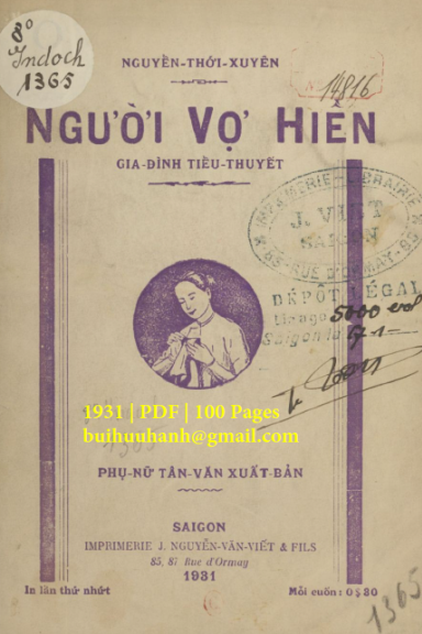 Người Vợ Hiền (NXB Nguyễn Văn Viết 1931) - Nguyễn Thới Xuyên, 100 Trang