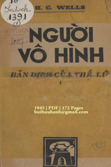 Người Vô Hình Tập 1 (NXB Đại La 1945) - Herbert George Well, 172 Trang
