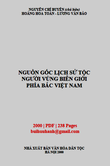 Nguồn Gốc Tộc Người Vùng Biên Giới Phía Bắc Việt Nam (NXB Văn Hóa Dân Tộc 2000) - Nguyễn Chí Buyên