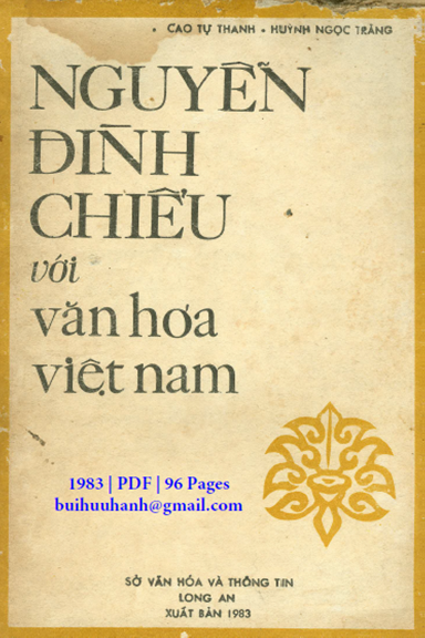 Nguyễn Đình Chiểu Với Văn Hóa Việt Nam (NXB Long An 1983) - Cao Tự Thanh, 96 Trang