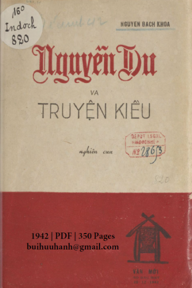 Nguyễn Du Và Truyện Kiều (NXB Hàn Thuyên 1942) - Nguyễn Bách Khoa, 350 Trang