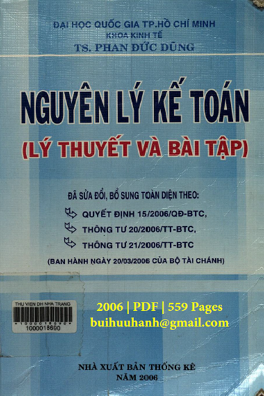 Nguyên Lý Kế Toán-Lý Thuyết Và Bài Tập (NXB Thống Kê 2006) - Phan Đức Dũng, 559 Trang
