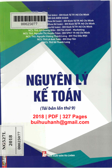 Nguyên Lý Kế Toán (NXB Tài Chính 2018) - Võ Văn Nhị, 327 Trang