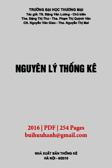 Nguyên Lý Thống Kê (NXB Thống Kê 2016) - Đặng Văn Lương, 254 Trang