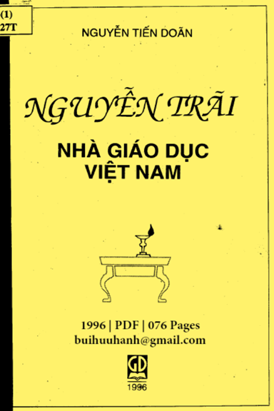 Nguyễn Trãi-Nhà Giáo Dục Việt Nam (NXB Giáo Dục 1996) - Nguyễn Tiến Doãn, 76 Trang