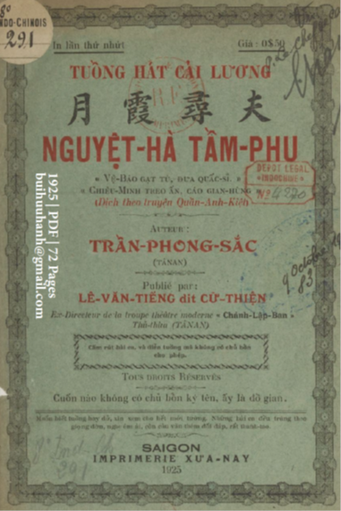 Nguyệt Hà Tầm Phu (NXB Xưa Nay 1925) - Trần Phong Sắc, 72 Trang