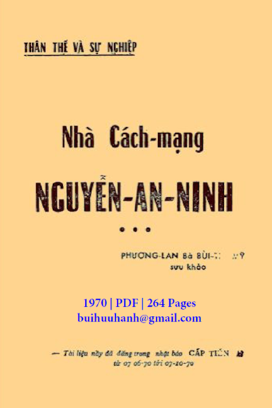 Nhà Cách Mạng Nguyễn An Ninh (NXB Cấp Tiến 1970) - Phương Lan, 264 Trang