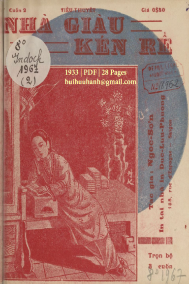 Nhà Giàu Kén Rể Cuốn 2 (NXB Đức Lưu Phương 1933) - Ngọc Sơn, 28 Trang