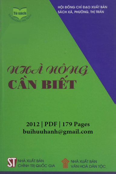 Nhà Nông Cần Biết (NXB Chính Trị 2012) - Hoàng Bình, 179 Trang