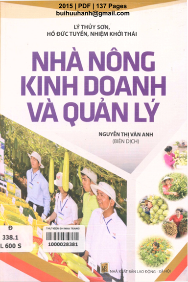 Nhà Nông Kinh Doanh Và Quản Lý (NXB Lao Động Xã Hội 2015) - Lý Thủy Sơn, 137 Trang