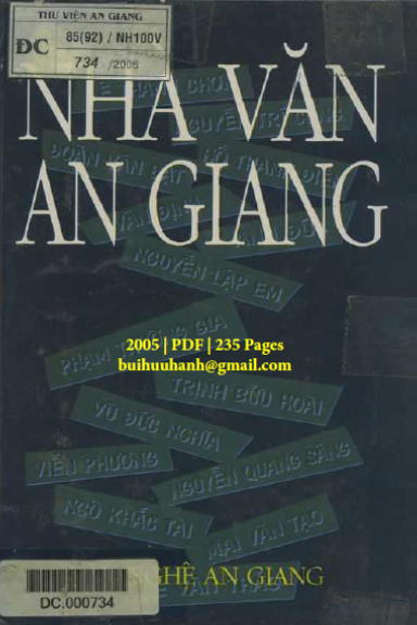 Nhà Văn An Giang (NXB Văn Nghệ 2005) - Lê Thành Chơn, 235 Trang