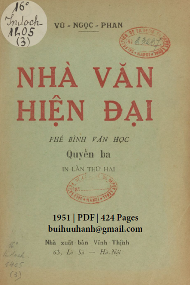 Nhà Văn Hiện Đại Quyển 3 (NXB Vĩnh Thịnh 1951) - Vũ Ngọc Phan, 424 Trang