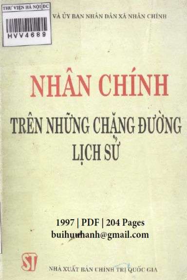 Nhân Chính Trên Những Chặng Đường Lịch Sử (NXB Chính Trị 1997) - Nguyễn Văn Khánh, 204 Trang