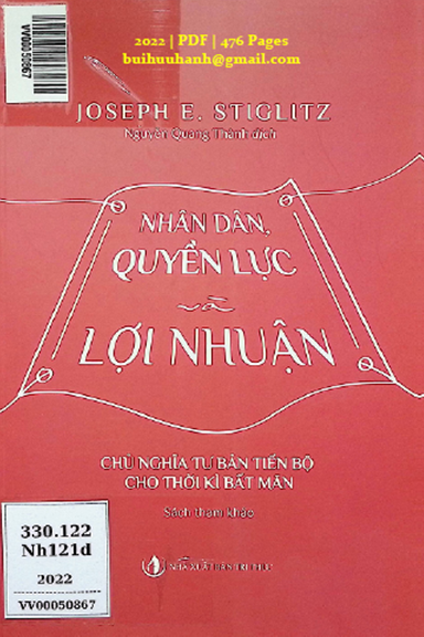Nhân Dân, Quyền Lực Và Lợi Nhuận (NXB Tri Thức 2022) - Joseph E. Stiglitz, 476 Trang