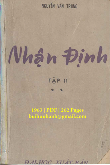 Nhận Định Tập 2 (NXB Nam Sơn 1963) - Nguyễn Văn Trung, 262 Trang