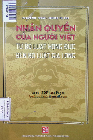 Nhân Quyền Của Người Việt Từ Bộ Luật Hồng Đức Đến Bộ Luật Gia Long (NXB Tổng Hợp 2023) - Đăng Thanh