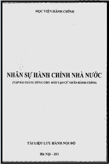 Nhân Sự Hành Chính Nhà Nước (NXB Học Viện Hành Chính 2013) - Nhều Tác Giả, 273 Trang