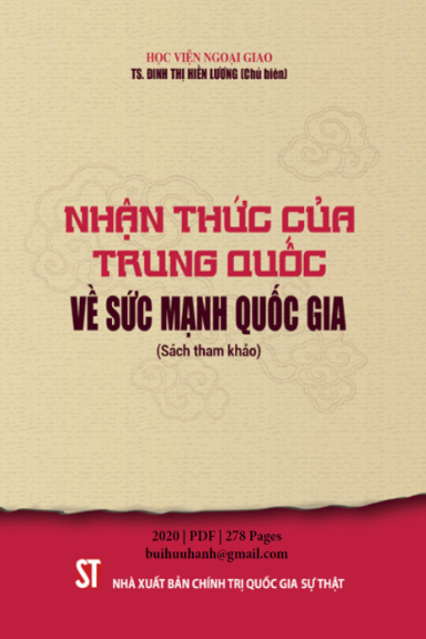 Nhận Thức Của Trung Quốc Về Sức Mạnh Quốc Gia (NXB Chính Trị 2020) - Đinh Thị Hiền Lương, 278 Trang