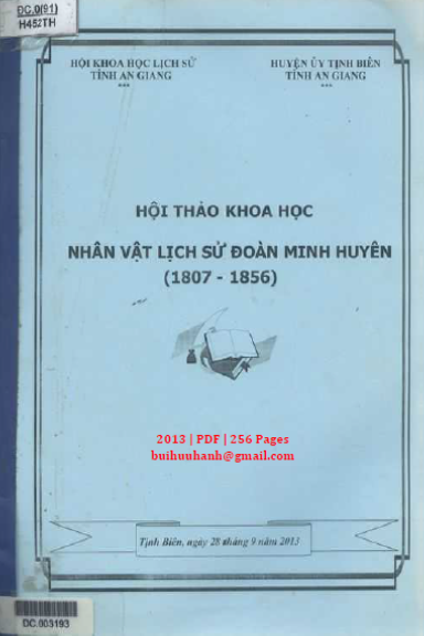 Nhân Vật Lịch Sử Đoàn Minh Huyên 1807-1856 (NXB An Giang 2013) - Trần Nam Tiến, 256 Trang
