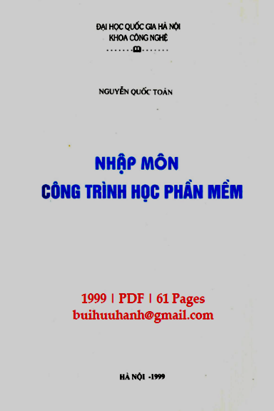 Nhập Môn Công Trình Học Phần Mềm (NXB Đại Học Quốc Gia 1999) - Nguyễn Quốc Toản, 61 Trang