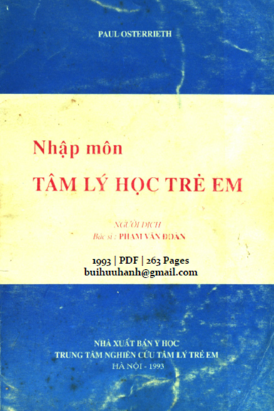 Nhập Môn Tâm Lý Học Trẻ Em (NXB Y Học 1993) - Paul Osterrieth, 263 Trang