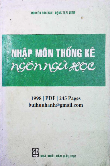 Nhập Môn Thống Kê Ngôn Ngữ học (NXB Giáo Dục 1998) - Nguyễn Đức Dân, 245 Trang