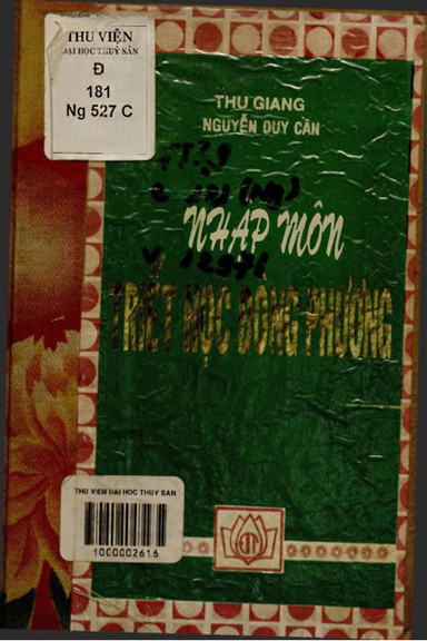 Nhập Môn Triết Học Đông Phương (NXB Tổng Hợp 1995) - Nguyễn Duy Cần, 179 Trang