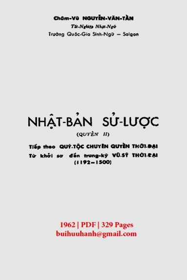 Nhật Bản Sử Lược Quyển 2 (NXB Tự Do 1962) - Nguyễn Văn Tần, 329 Trang
