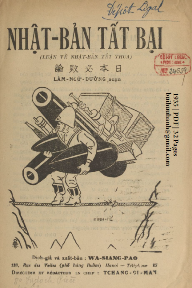 Nhật Bản Tất Bại (NXB Lê Cường 1935) - Lâm Ngữ Đường, 32 Trang