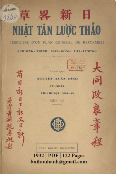 Nhật Tân Lược Thảo (NXB Đông Kinh 1932) - Nguyễn Xuân Đĩnh, 122 Trang