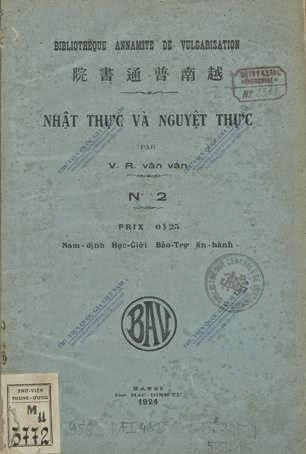 Nhật Thực Và Nguyệt Thực (NXB Hà Nội 1924) - Nhiều Tác Giả, 51 Trang