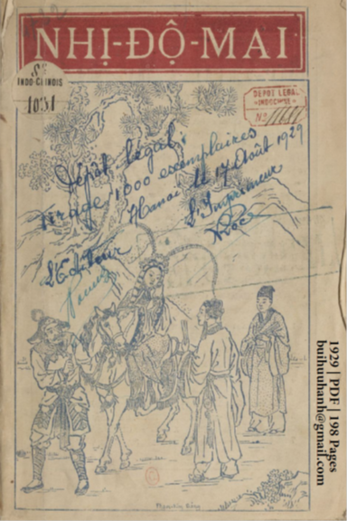 Nhị Độ Mai (NXB Nam Ký 1929) - Nguyễn Văn Bân, 198 Trang