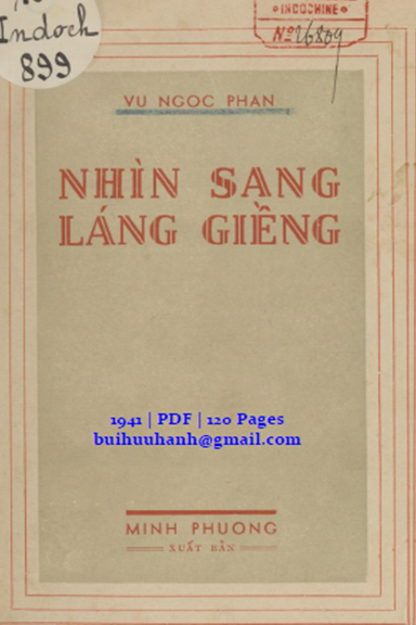 Nhìn Sang Láng Giềng (NXB Minh Phương 1941) - Vũ Ngọc Phan, 120 Trang