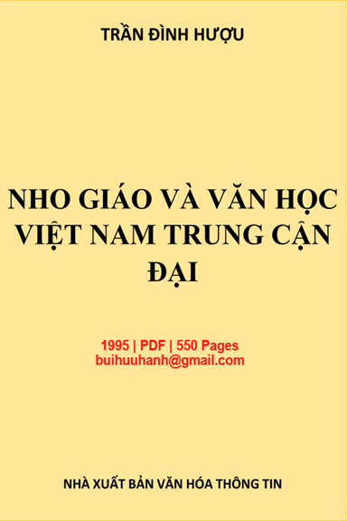Nho Giáo Và Văn Học Việt Nam Trung Cận Đại (NXB Văn Hóa Thông Tin 1995) - Trần Đình Hượu, 550 Trang