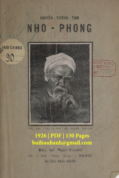 Nho Phong (NXB Nghiêm Hàm 1926) - Nguyễn Tường Tam, 130 Trang