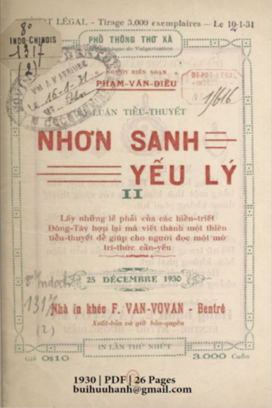Nhơn Sanh Yếu Lý Quyển 2 (NXB F. Van-VoVan 1930) - Phạm Văn Điều, 26 Trang