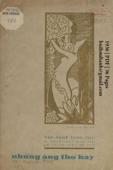 Những Áng Thơ Hay (NXB Trung Bắc Tân Văn 1936) - Nguyễn Nhuệ Thủy, 36 Trang