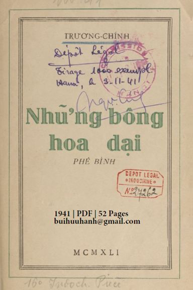 Những Bông Hoa Dại (NXB Thụy Ký 1941) - Trương Chính, 52 Trang